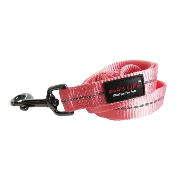 Dog's Life Pink Supersoft Reflective Webbing Lead (X Large)