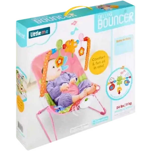 Little Me Blue Deluxe Baby Bouncer 0 Months + (Design May Vary)
