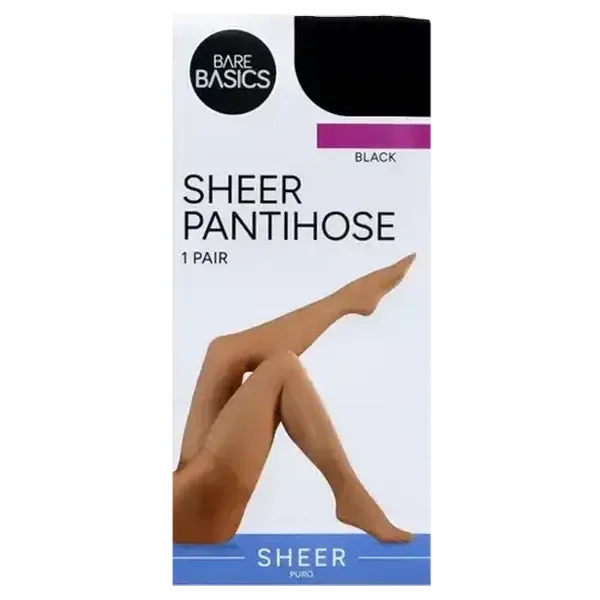 Bare Basics Super Large Black Sheer Pantihose