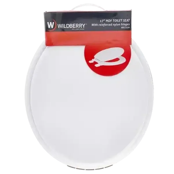 Wildberry Wooden White Toilet Seat With Nylon Hinge