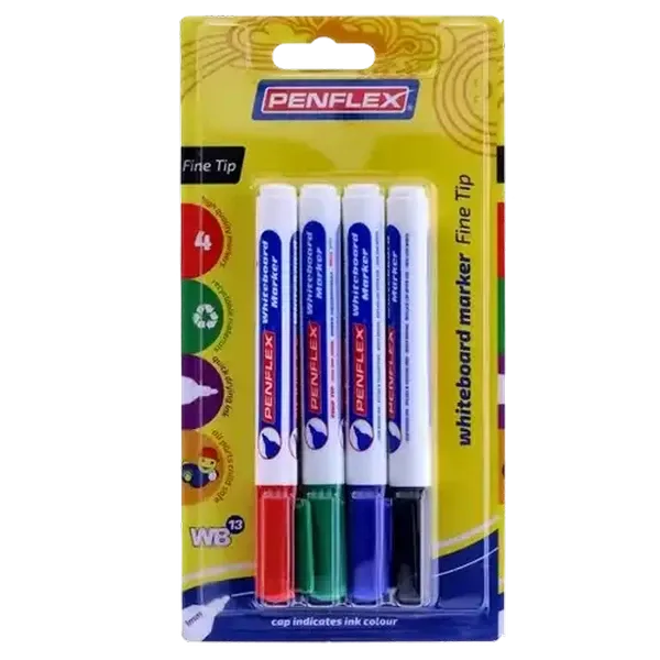 Penflex Fine Whiteboard Markers 4-Pack 1mm