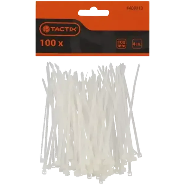 Tactix White Cable Ties 100mm 100-Pack