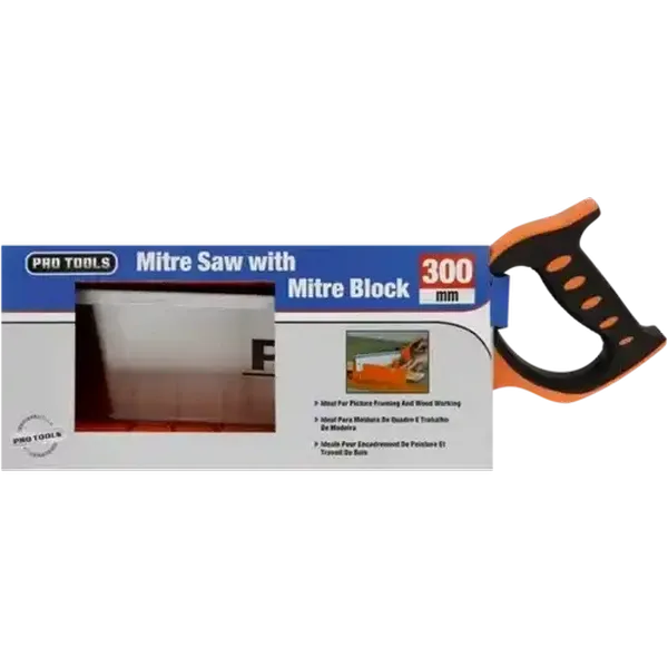 Pro Tools Orange Mitre Saw with Mitre Block 300mm