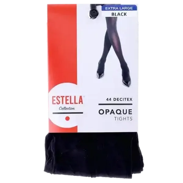 Estella Extra Large Black Opaque Tights