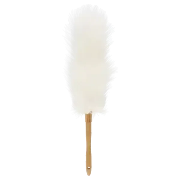 Bamboo White Sheeps Wool Duster