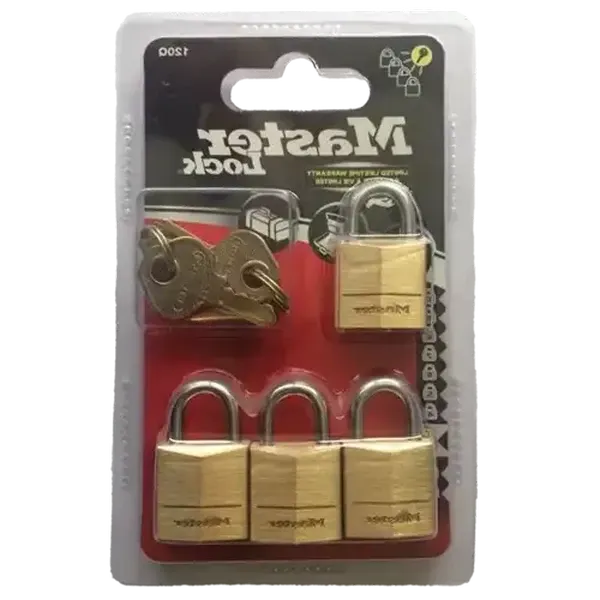 Master Lock Brass Keyed Padlock 4-Pack 20mm