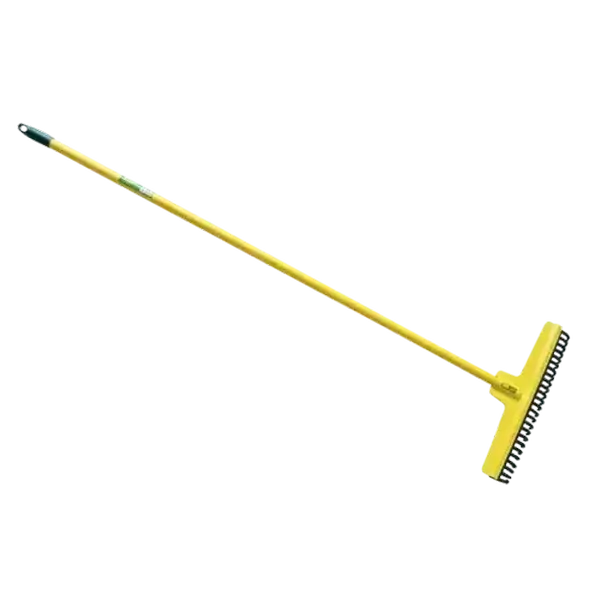 Lasher Yellow & Green 26 Tooth Rubber Rake With Wooden Handle