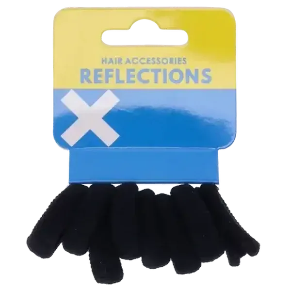 Reflections Black Small Knitted Elastics 8-Piece