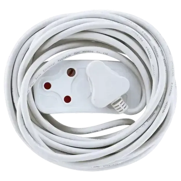 SCE White 2 Way Extension Cord 10m