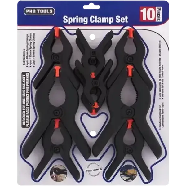 Pro Tools Black Spring Clamp Set 10 Piece