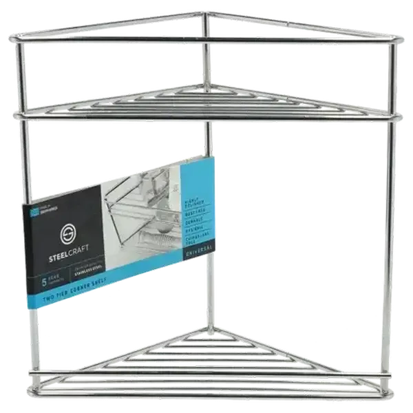 Steelcraft Universal Two Tier Stainless Steel Corner Shelf