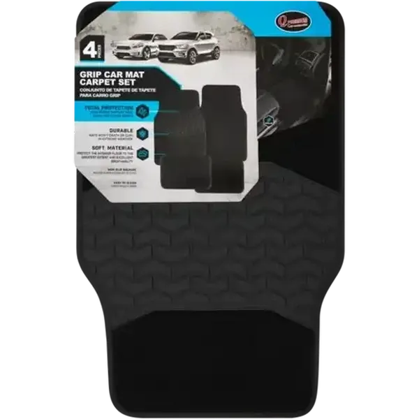 Q Premium Grip Carpet Car Mat Set 4 Piece