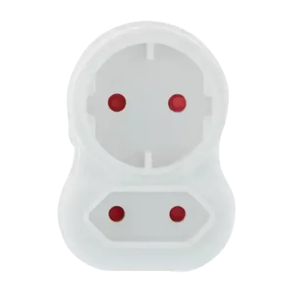 SCE White 2 Way Round Adaptor Plug 16A
