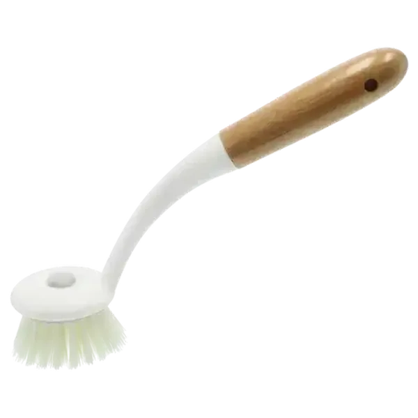 Bamboo White Round Dish Brush