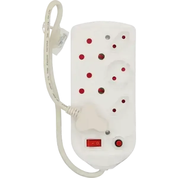 SCE White 6-Way Power-Switch Multiplug