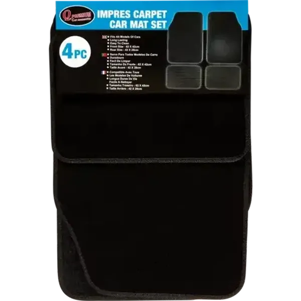 Q Premium Impress Carpet Car Mat Set 4 Piece