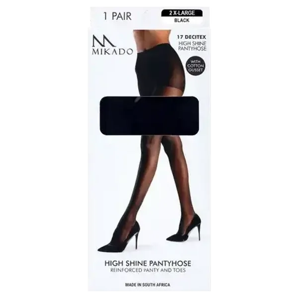 Mikado Extra Extra Large Black High Shine Pantyhose