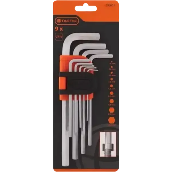Tactix Long Hex Key Set 9 Piece