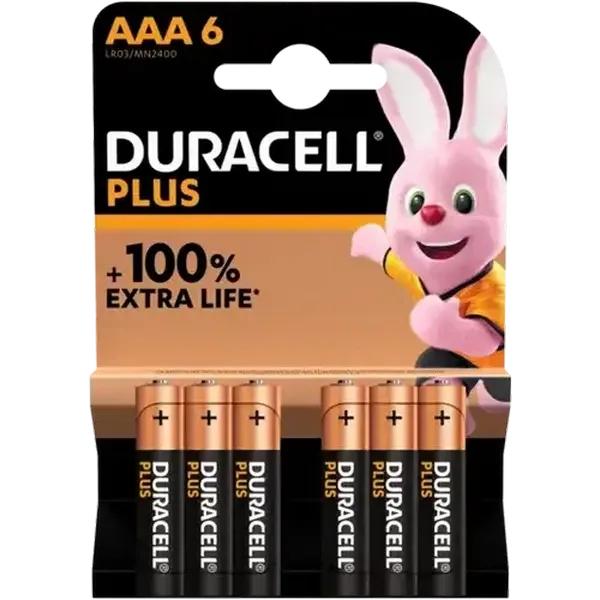Duracell Plus AAA Alkaline Batteries 6-Pack