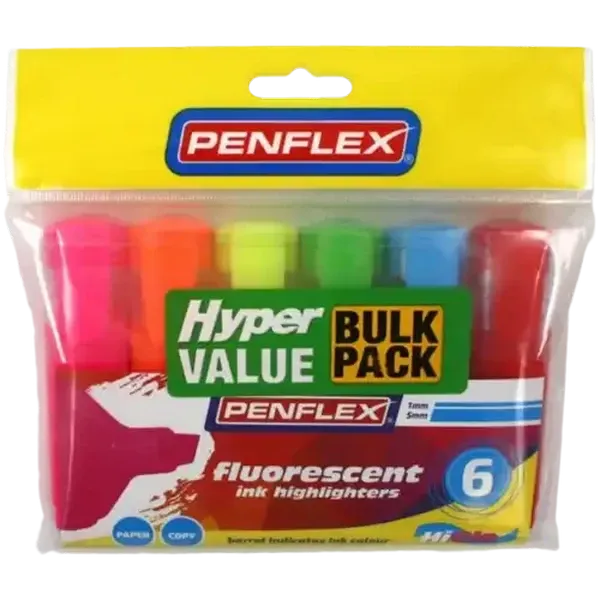 Penflex HiGlo Highlighters 6-Pack