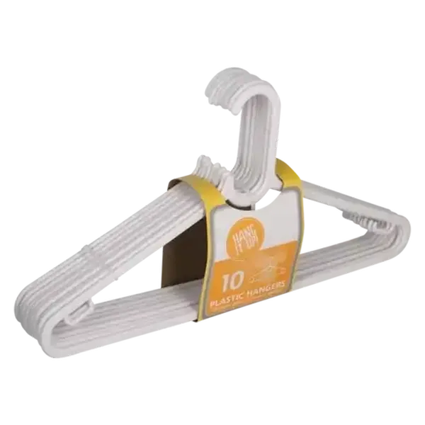 Hang It Up! White Plastic Hangers 10-Pack