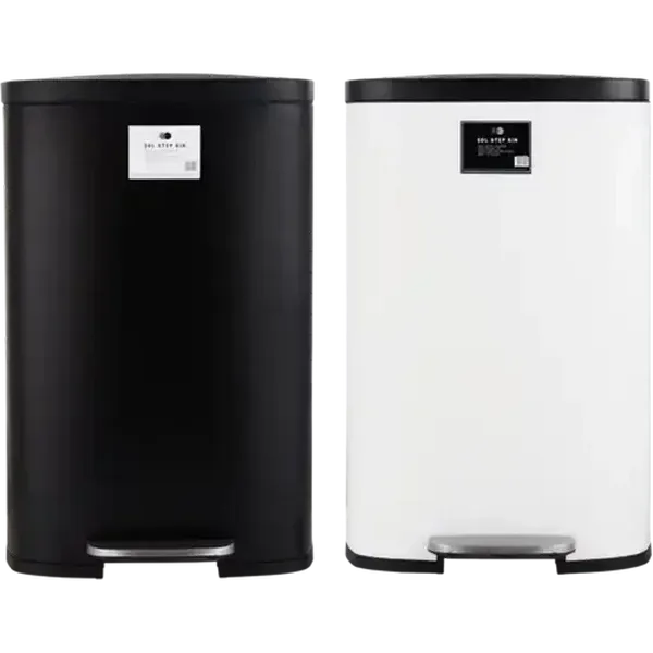 Black or White Iron Soft-Close Rectangular Step Bin 50L (Colour May Vary)