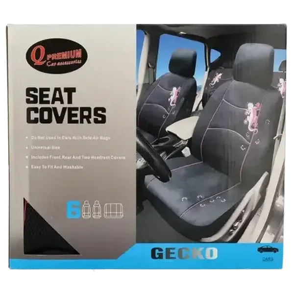 Q Premium Gecko Car Seat Covers 6 Piece