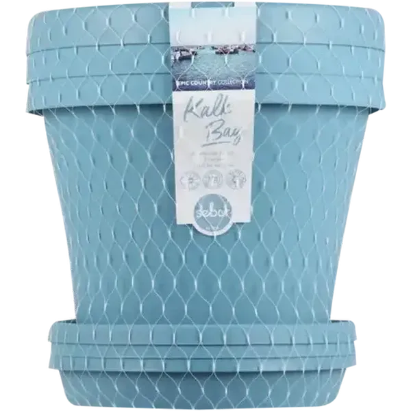 Sebor Blue Kalk Bay Pot Plant Set 20cm 3 Piece