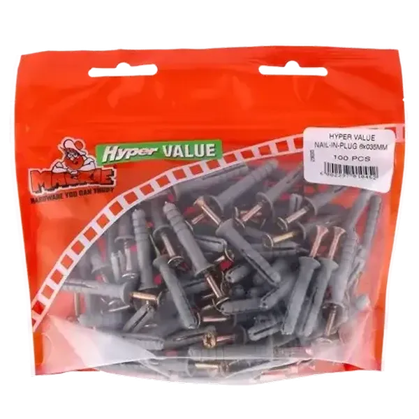 Mackie Nail In Plug 6 x 35mm 100 Piece