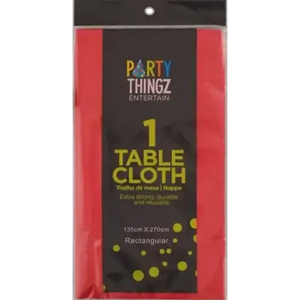 Red Plastic Party Table Cover