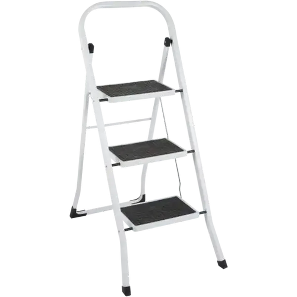 Pro Tools White Metal 3-Step Ladder