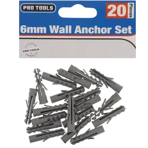 Pro Tools Wall Anchors 6mm 20-Pack
