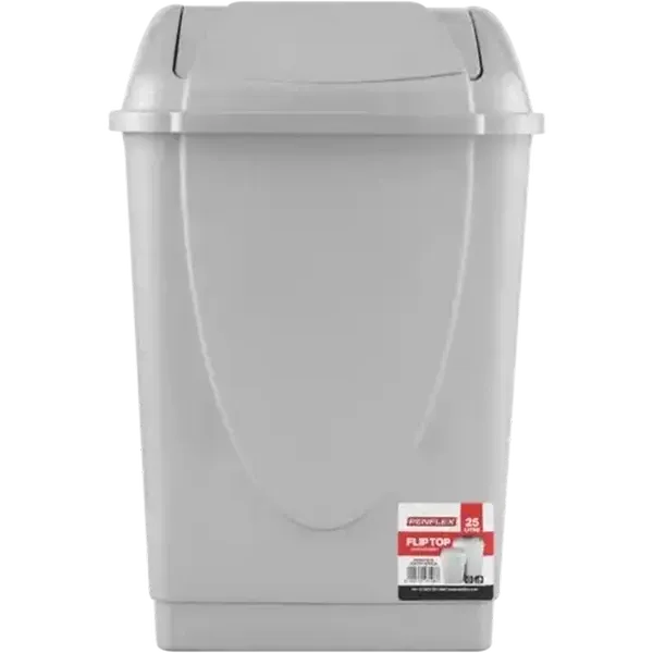 Penflex Grey Flip Top Bin 25L