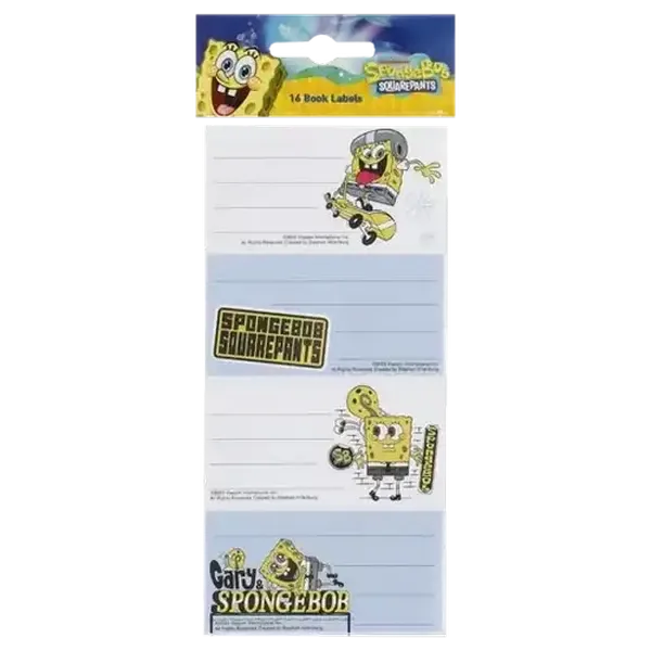 Nickelodeon SpongeBob Book Labels 16 Pack (Design May Vary)