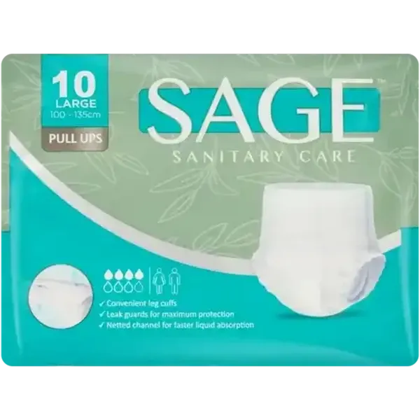 Sage Large Disposable Adult Pull Ups 10 Pack