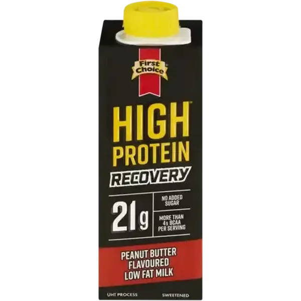First Choice High Protein Recovery Peanut Butter Flavoured Low Fat Milk 250ml