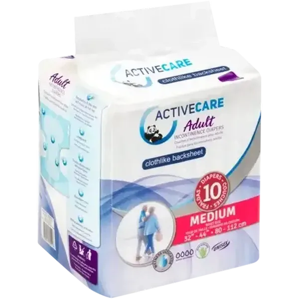 Active Care Medium Adult Incontinence Diapers 10 Pack