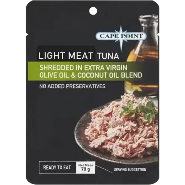 Cape Point Light Meat Tuna Shredded in Extra Virgin Olive Oil & Coconut Oil Blend 70g