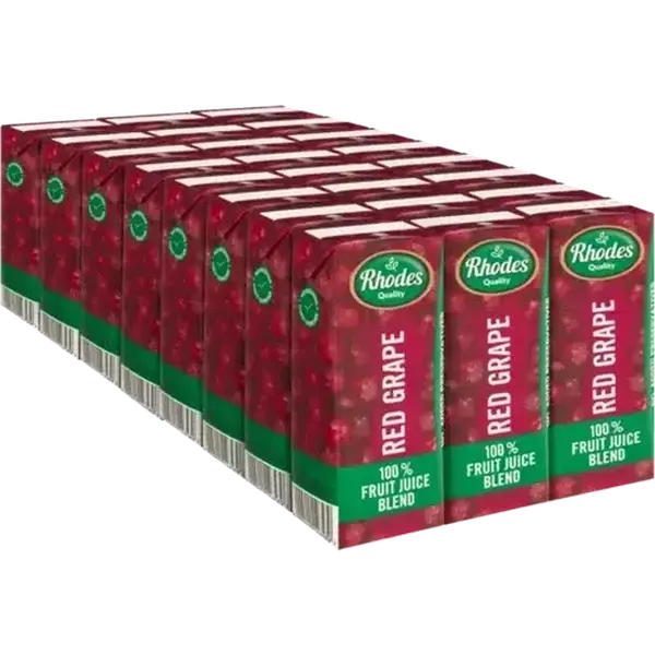 Rhodes Quality Red Grape 100% Fruit Juice Blend 24 x 200ml