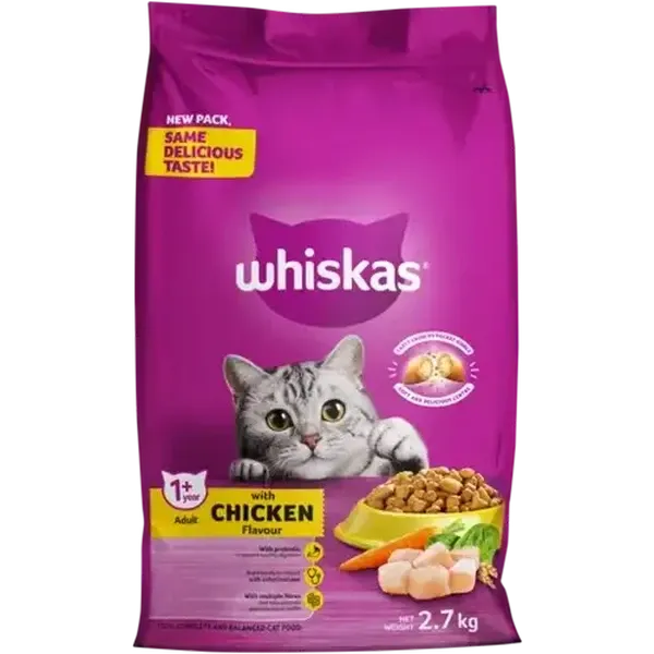 Whiskas Chicken Flavoured Adult Dry Cat Food 2.7kg