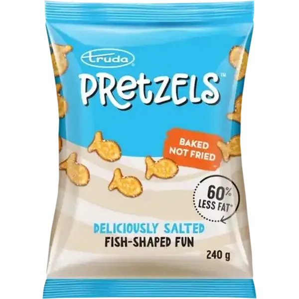 Truda Pretzels Deliciously Salted Fish-Shaped Fun Baked Snack 240g
