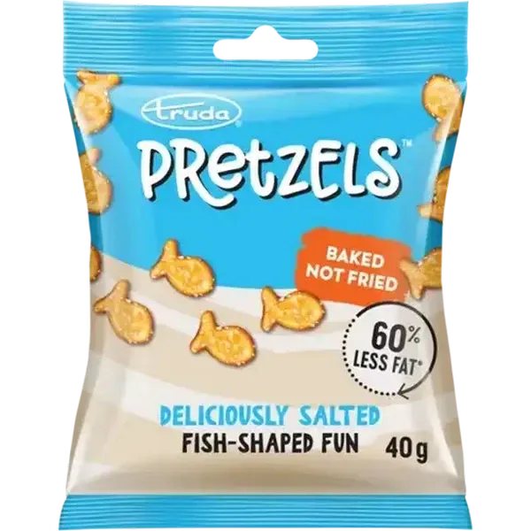 Truda Pretzels Deliciously Salted Fish-Shaped Fun Baked Snack 40g