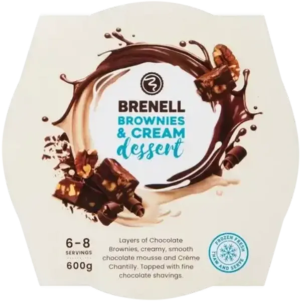 Brenell Frozen Brownies & Cream Dessert 600g
