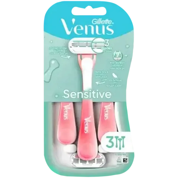 Gillette Venus Pink Sensitive Disposable Razors 3 Pack
