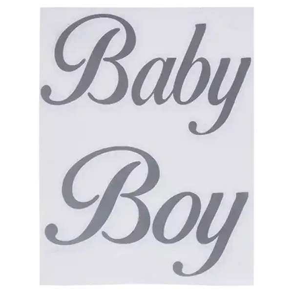 Balloon Sticker Silver Baby Boy