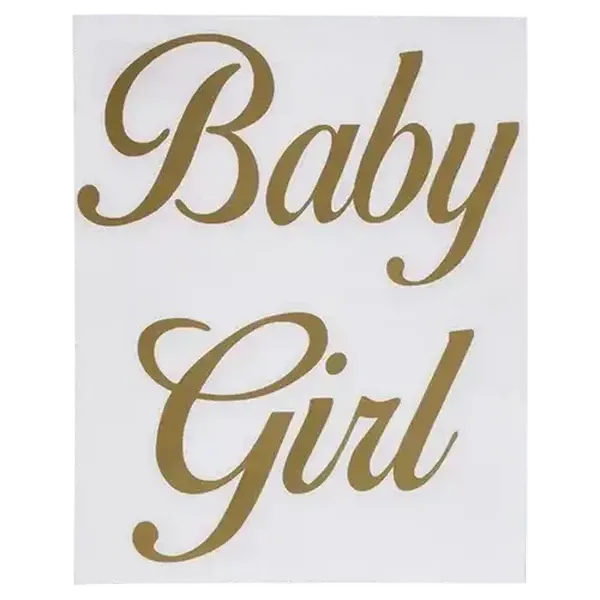 Balloon Sticker Gold Baby Girl