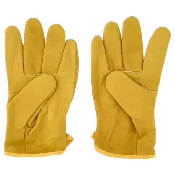 Q Premium Yellow Leather Work Gloves