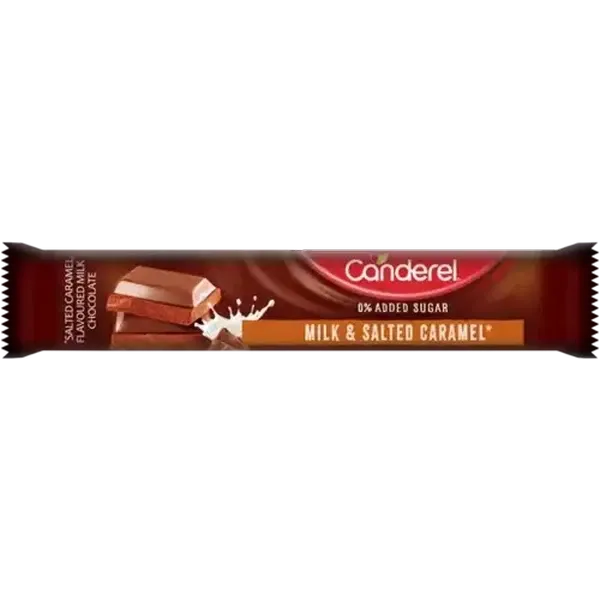 Canderel Milk & Salted Caramel Chocolate Bar 30g