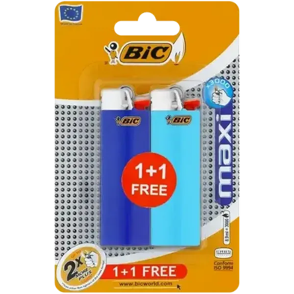 BIC J6 Maxi Pocket Lighter 2-Pack (Colour May Vary)