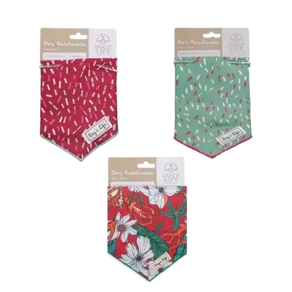 Dog's Life Christmas Bandana Large (Colour May Vary)